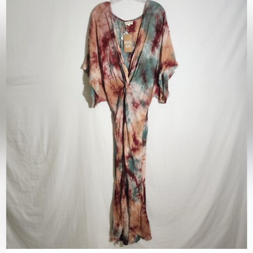 Malibu Tie Dye Maxi Dress - Orange and Blue